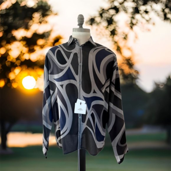 Hermes Genuine New Luxurious Virages Shirt Cashmere Silk Size 17/43 France - Picture 13 of 13